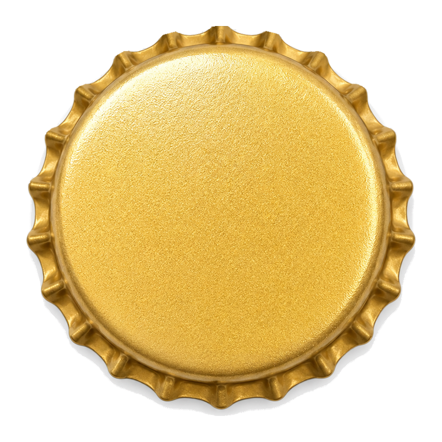 Gold finish cap printed by ACM