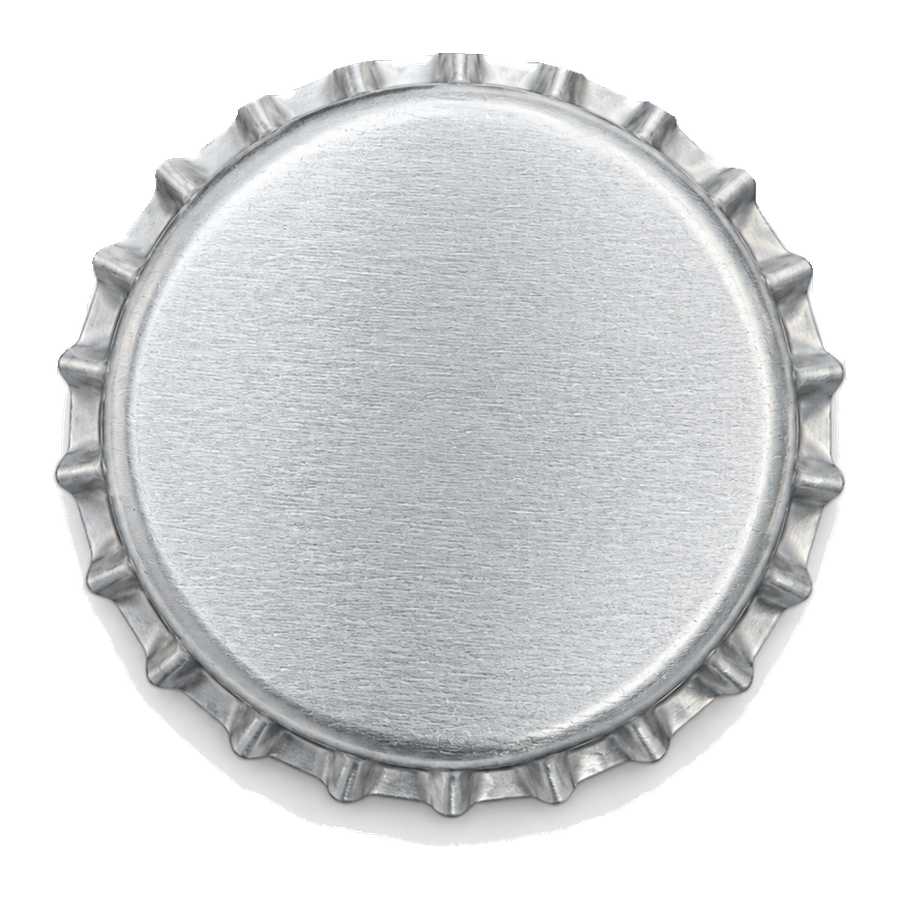 Silver finish cap printed by ACM